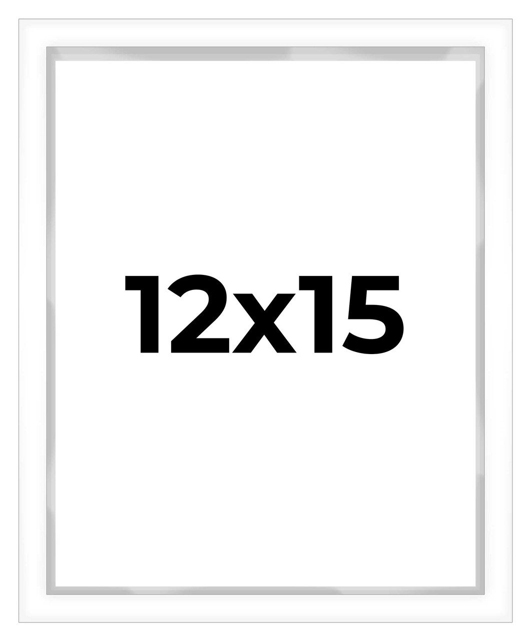 12x15 Shadow Box 3/4" Depth White Picture Frame - UV Acrylic, Backing, Hanging Hardware
